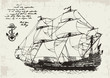 Ancient Sailing Ship and Anchor