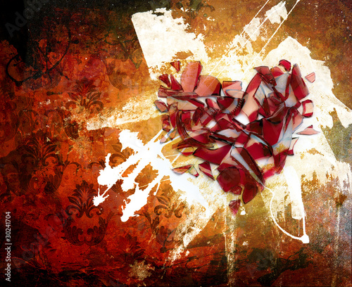 Photo: grunge broken heart grunge broken heart