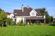 A new house with a garden in a rural area A new house with a garden in a rural area