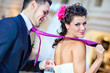 Young wedding couple