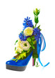 lady's shoe decorated with flowers lady's shoe decorated with flowers