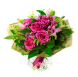 bouquet of lilias and roses isolated over white background bouquet of lilias and roses isolated over white background