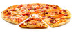 Tasty Italian pizza over white