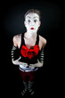 funny clown with a big red bow on the chest funny clown with a big red bow on the chest