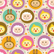Seamless pattern with cartoon toys