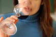 Woman drinking wine