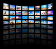 Modern TV screens video panel with summer themes