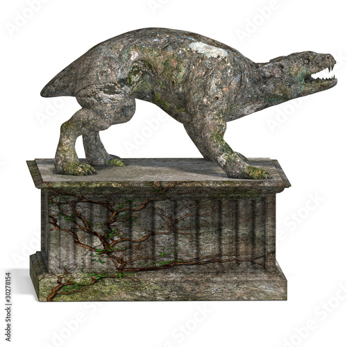 Illustration: a stone creature - the gargoyle. 3D rendering with clipping a stone creature - the gargoyle. 3D rendering with clipping