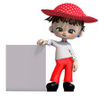 cute and funny cartoon doll with hat. 3D rendering with cute and funny cartoon doll with hat. 3D rendering with