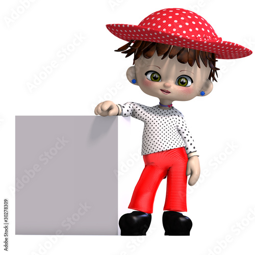 Doll Hats on Photo  Cute And Funny Cartoon Doll With Hat  3d Rendering With    Ralf