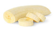 Sliced banana isolated on white