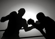 Vector: Silhouette illustration of two people are boxing Silhouette illustration of two people are boxing