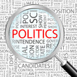 POLITICS. Vector word cloud illustration.