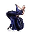young woman dancing flamenco isolated on white