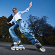 Fast rollerblading