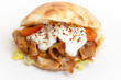 Döner Kebap Grillfleisch mit Sauce frontal