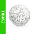 TRUST. Word cloud concept illustration.
