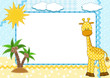 Children's photo framework. Giraffe.