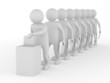 Turn for voting on white. Isolated 3D image