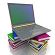computer and books computer and books