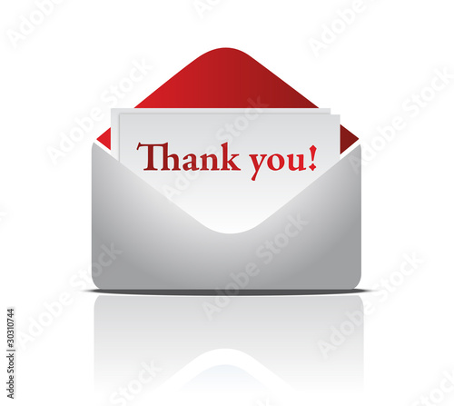 Illustration: Envelope with Thank You Word Envelope with Thank You Word