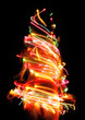 Woman with Christmas Tree Lights