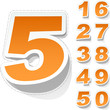 Vector: Number sticker set. Number sticker set.