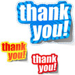 THANK YOU. Sticker collection. Vector illustration.