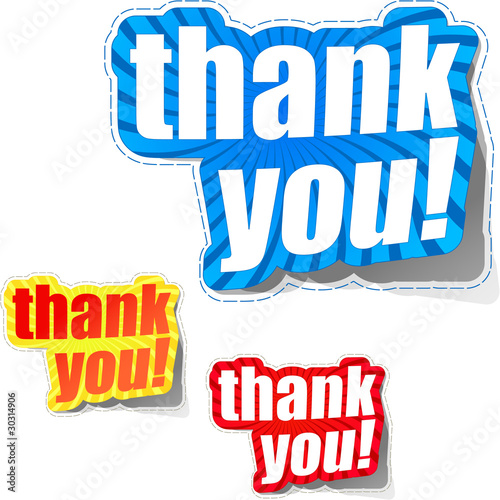 Vector: THANK YOU. Sticker collection. Vector illustration. THANK YOU. Sticker collection. Vector illustration.