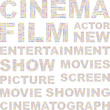 CINEMA. Vector illustration with association terms. CINEMA. Vector illustration with association terms.