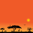 Vector background with African fauna and flora Vector background with African fauna and flora