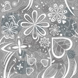 Texture de fleurs et de coeurs, vecteur Texture de fleurs et de coeurs, vecteur