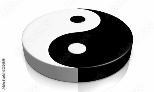 Foto: 3D - Yin und Yang Symbol 04 3D - Yin und Yang Symbol 04