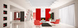 Modern apartment interior panorama 3d render