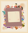 Play the game. Toys, sweets & paper. Background Play the game. Toys, sweets & paper. Background