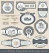 Vector set of vintage framed labels & page decor