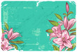 Lily flowers on a grunge background