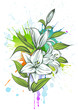 Lily flower on a grunge background