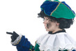 Child playing Zwarte Piet or Black Pete