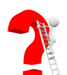 3d man climbs up the stairs on the question mark 3d man climbs up the stairs on the question mark