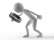 blank person holding a magnifier