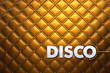 Illustration: Disco auf Goldenem Leder Hintergrund Disco auf Goldenem Leder Hintergrund
