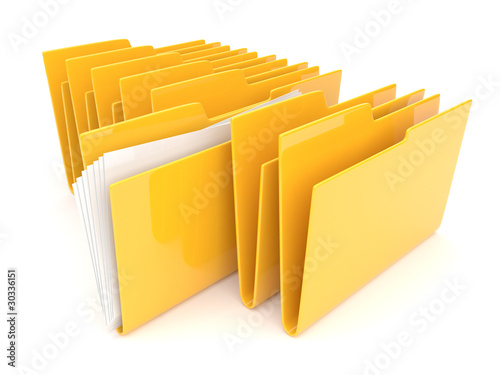 Illustration: Folder. Directory. File 3D - Icon isolated Folder. Directory. File 3D - Icon isolated