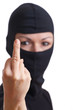 Einbrecher zeigt Finger