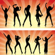 Vector: Silhouette femmes dansante Silhouette femmes dansante