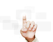 hand pushing on a touch screen interface hand pushing on a touch screen interface