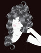 Woman with detailed curly hair Woman with detailed curly hair