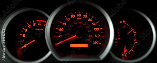 Photo: dashboard gauges lit at night dashboard gauges lit at night