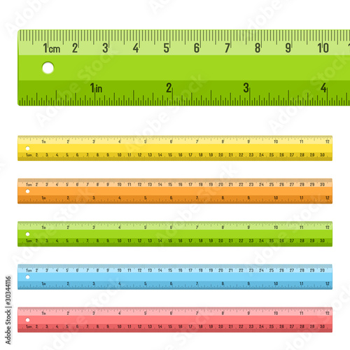 Vector: Rulers in centimeters and inches Rulers in centimeters and inches