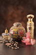 Accessoires de beauté, fond sombre Accessoires de beauté, fond sombre